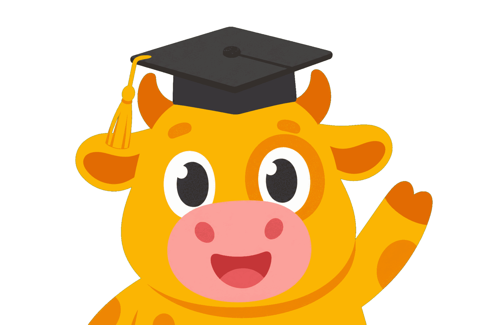 Mumu, the murid-murid.com mascot, peeking up and waving hello