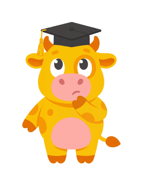 Mumu thinking with a hoof on its chin