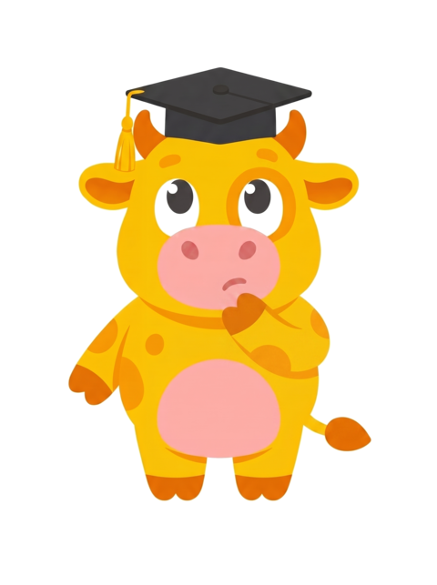 Mumu thinking with a hoof on its chin